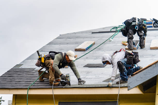 Professional Gutter Installation technician working in Caldwell, OH